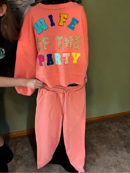Judith march Pants - Judith March Coral Track Sweatshirt & Joggers Set with Multicolor Letters